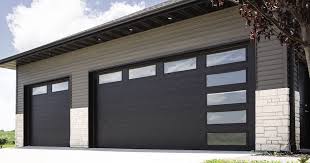 garage door 16 x 7 modern, 16x7 garage door black, 16x7 black garage door with windows, chi black garage door
